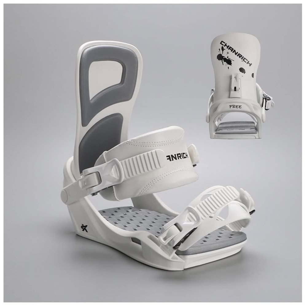 NC Snowboard BIndings,Adult Snowboard Binding Equipment (White, M)