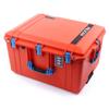 Orange & Blue Pelican 1637 Air case, Comes Empty and with Wheels. view 2