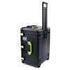 Black & Lime Green Pelican 1637 Air case, Comes Empty and with Wheels. view 1