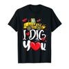 I Dig You Valentines Excavator Cute Hearts Boys Girls Kids T-Shirt view 1