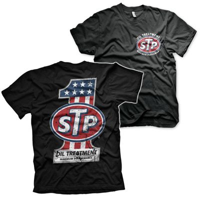 STP Officially Licensed American No. 1 Mens T-Shirt (Black), Small