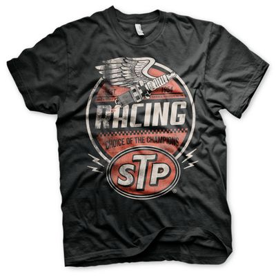 STP Officially Licensed Vintage Racing Mens T-Shirt (Black), Small