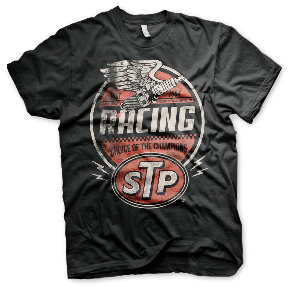 STP Officially Licensed Vintage Racing Mens T-Shirt (Black), Small