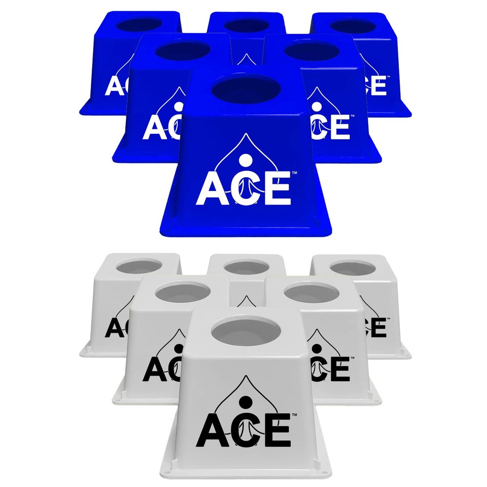 CornholeAce Cornhole Airmail Box Bag Pong - 12 Airmail Boxes (6 Blue & 6 White) - The Ultimate Game Play Experience