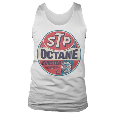 STP Officially Licensed Octane Booster Tank Top Vest Vest (White), X-Large
