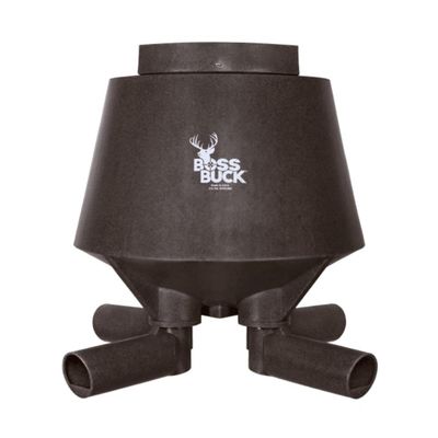 Boss Buck Hunting Durable Lightweight Plastic Windproof Waterproof Gravity Feed Deer Post Feeder with 4 Removable Tubes and Lid, 350 LB