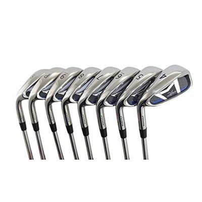 AGXGOLF Men's Left Hand Stiff Flex, 2X-Tall Length +2.0 inch Same Length Tour Irons Set w/Graphite Shafts; AGXGOLF One Swing 4-9 Irons + Pitching Wedge + Bonus Sand Wedge, USA Built