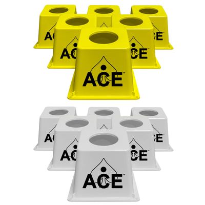 Cornhole Airmail Box Bag Pong - 12 Airmail Boxes (6 Yellow & 6 White) - The Ultimate Cornhole Bag Pong Game Play Experience