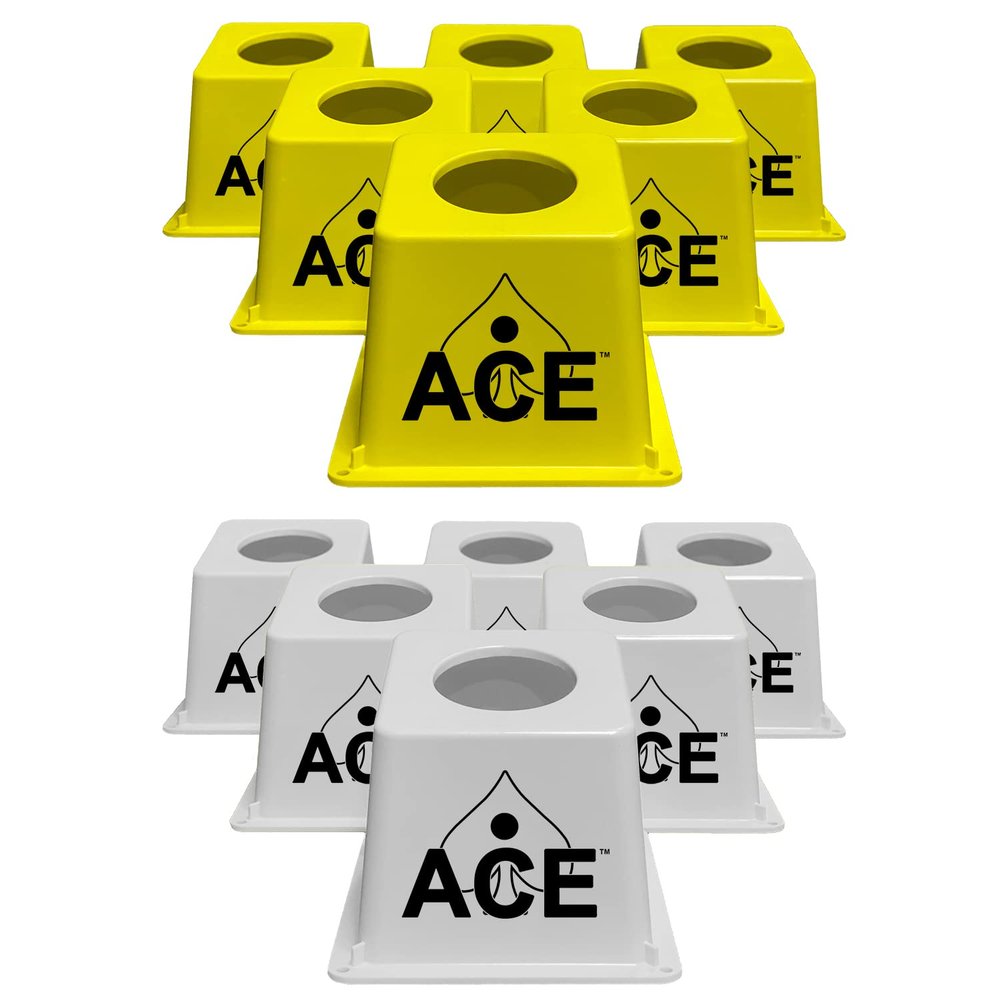 Cornhole Airmail Box Bag Pong - 12 Airmail Boxes (6 Yellow & 6 White) - The Ultimate Cornhole Bag Pong Game Play Experience