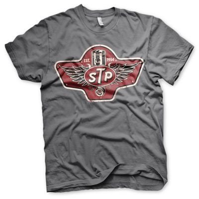 STP Officially Licensed Piston Emblem Mens T-Shirt (Dark Grey), XX-Large