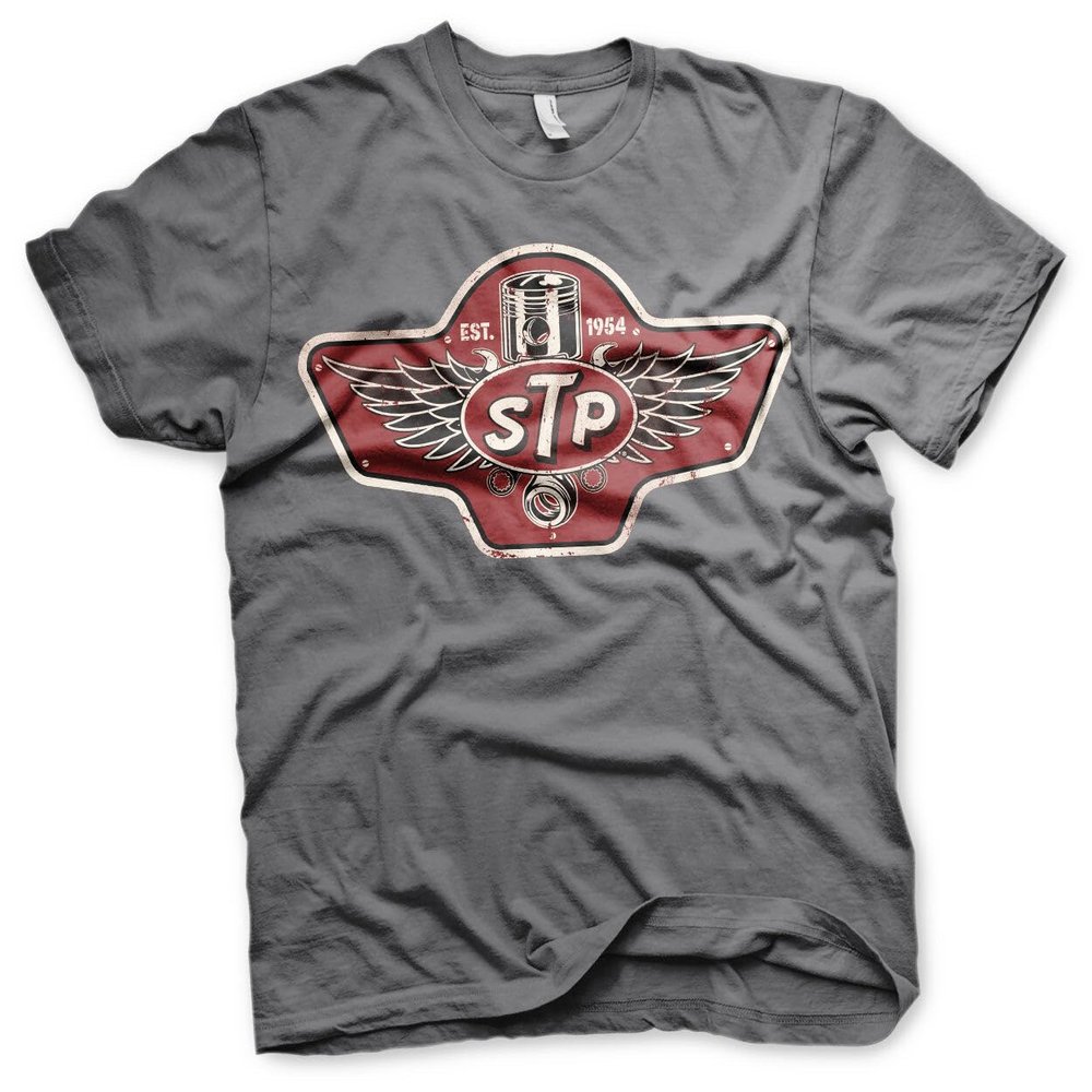 STP Officially Licensed Piston Emblem Mens T-Shirt (Dark Grey), XX-Large