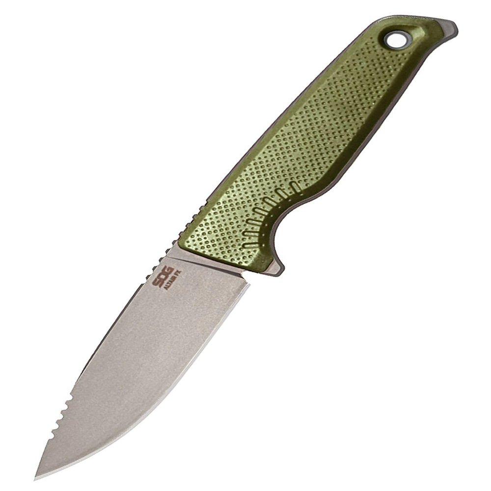 SOG Altair FX Lightweight Compact Multi-Functional Fixed Blade Knife | CRYO 154CM Steel | UMS Sheath | Removable GRN Handle, Field Green