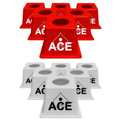 Cornhole Airmail Box Bag Pong - 12 Airmail Boxes (6 Red & 6 White) - The Ultimate Cornhole Bag Pong Game Play Experience