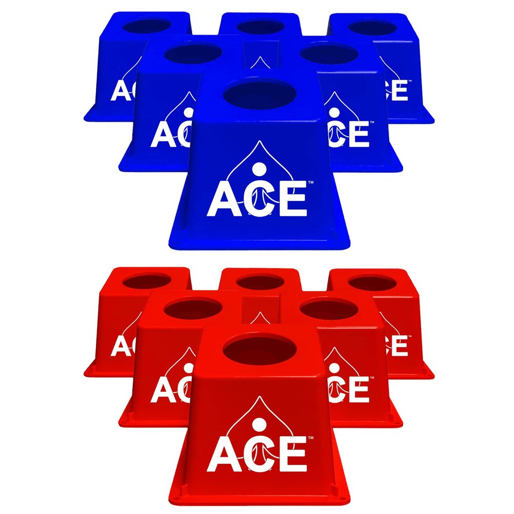 CornholeAce Cornhole Airmail Box Bag Pong - 12 Airmail Boxes (6 Blue & 6 Red) - The Ultimate Game Play Experience