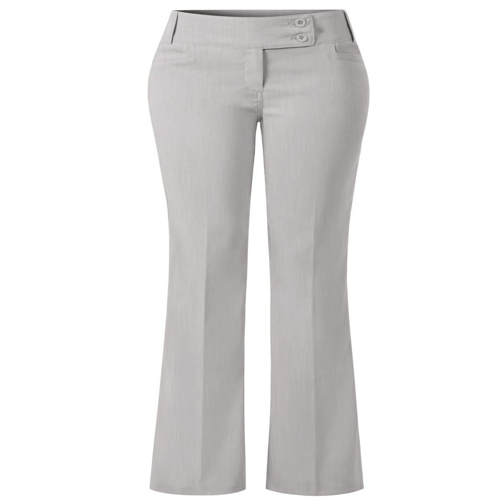 Design by Olivia Women's Relaxed Boot-Cut Office Pants Trousers Slacks Heather Grey S