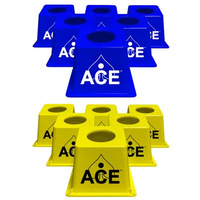 Cornhole Airmail Box Bag Pong - 12 Airmail Boxes (6 Blue & 6 Yellow) - The Ultimate Cornhole Bag Pong Game Play Experience