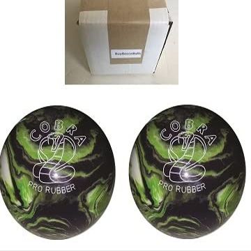 BuyBocceBalls - EPCO Duckpin Bowling Balls - (4 3/4 inch- 3lbs. 10oz.) - Pack of 2 - Cobra Pro Rubber - Purple, Lime & White - Made in USA