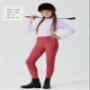 Willit Girls Horse Riding Pants Tights Kids Equestrian Breeches Knee-Patch Youth Schooling Tights Zipper Pockets Red XS view 3