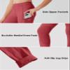 Willit Girls Horse Riding Pants Tights Kids Equestrian Breeches Knee-Patch Youth Schooling Tights Zipper Pockets Red XS view 4