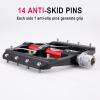 Road/Mountain Bike Pedals - 3 Bearings 9/16 Aluminum Alloy Bicycle Pedals - Mountain Bike Pedal with Removable Anti-Skid Nails view 3