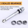 Road/Mountain Bike Pedals - 3 Bearings 9/16 Aluminum Alloy Bicycle Pedals - Mountain Bike Pedal with Removable Anti-Skid Nails view 4