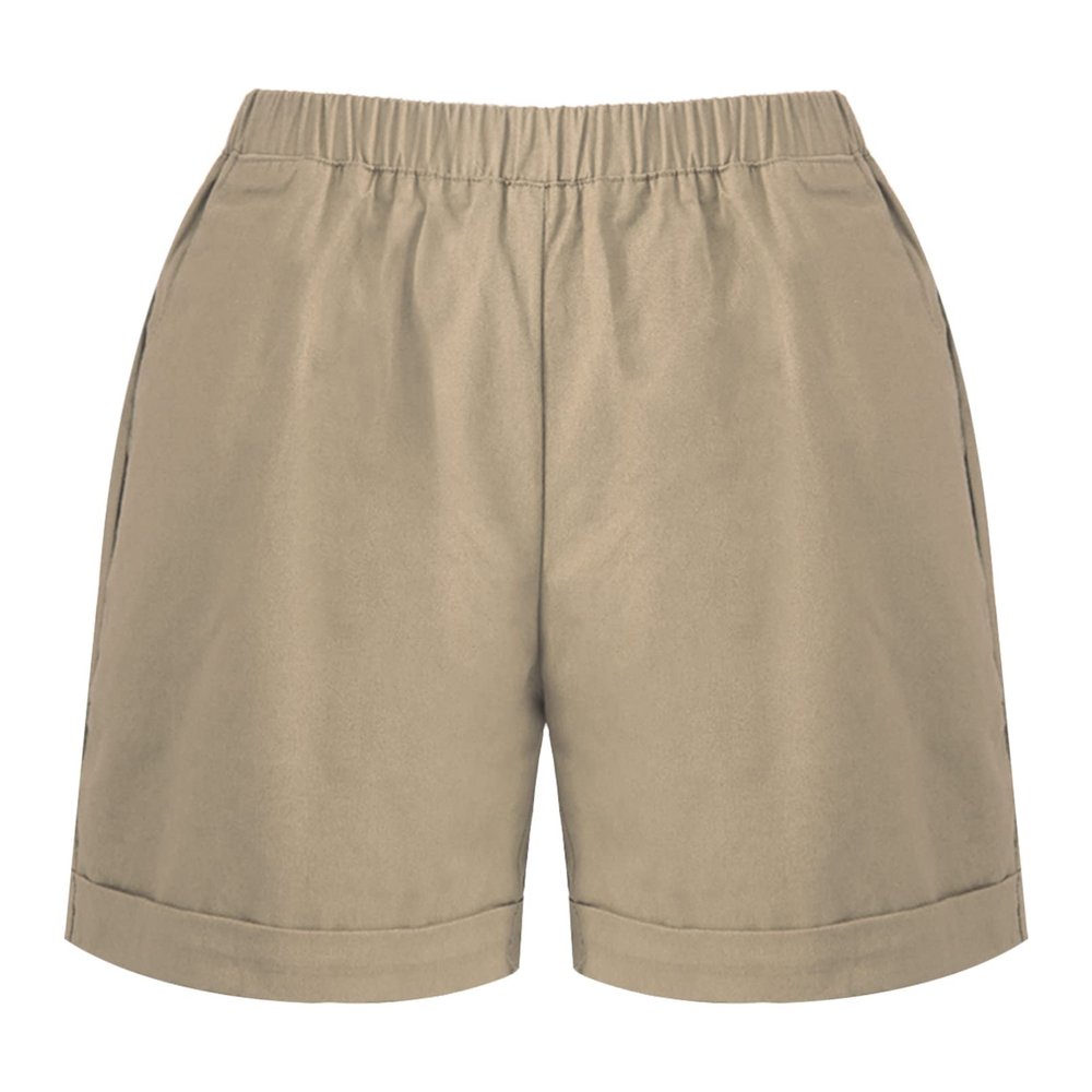 Moily Women's Regular Fit Chino Short Super Comfy Bermuda Walking Shorts Casual Summer Shorts Khaki XX-Large