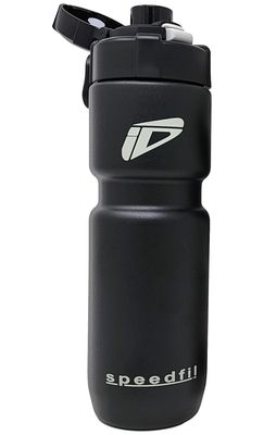 Speedfil Speedflask 21 oz. Vacuum Insulated Stainless Steel Cycling Sports Water Bottle with NEW Bounce Back Lid 2.0 (Black)