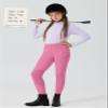 Willit Girls Horse Riding Pants Tights Kids Equestrian Breeches Knee-Patch Youth Schooling Tights Zipper Pockets Pink XL view 3