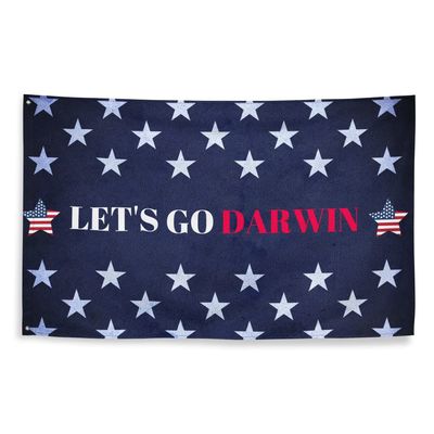 Lets Go Darwin Flag Funny Trendy sarcastic Let's Go Darwin Flag