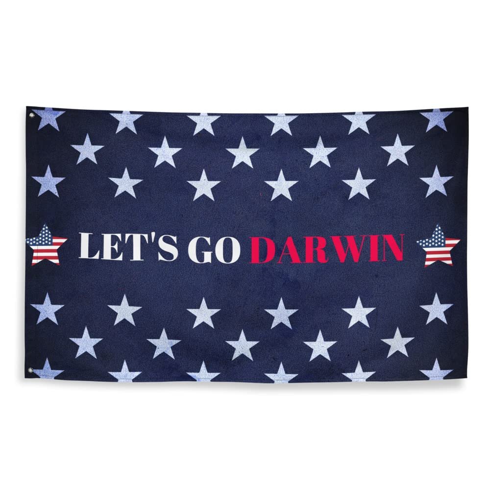 Lets Go Darwin Flag Funny Trendy sarcastic Let's Go Darwin Flag
