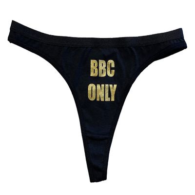 BBC Only Thong Panty Color and Style Options (Medium, Black-Gold)
