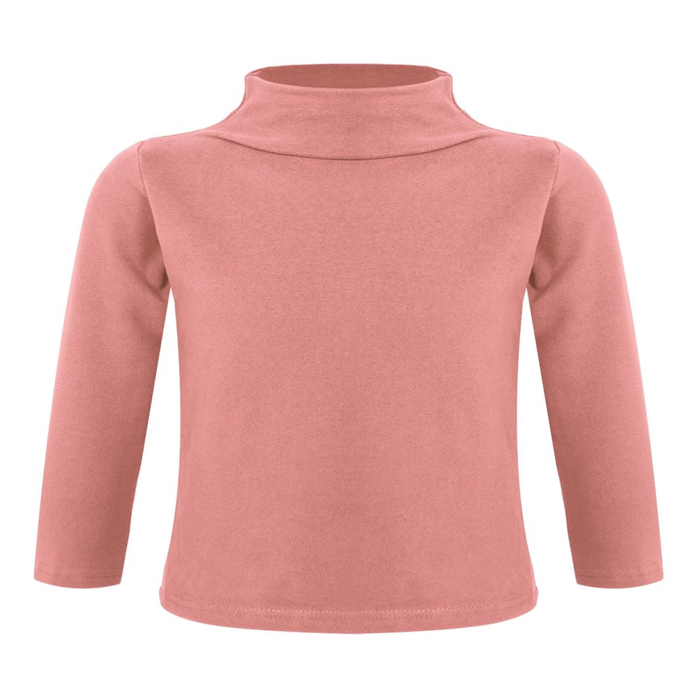 easyforever Kids Girls Solid Long Sleeves Stretchy Warm Tops Casual Thermal Underwear Soft Tops Undershirt Pink 2-3