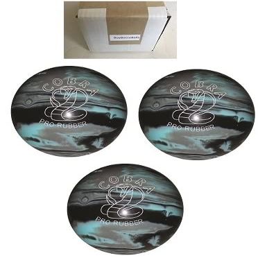 BuyBocceBalls - EPCO Duckpin Bowling Balls - (4 7/8 inch- 3lbs. 8oz.) - Pack of 3 - Cobra Pro Rubber - Black, Light Blue & White - Made in USA