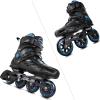 3 Wheels Inline Skates & 4 Wheels Roller Skates Blades (Black & Blue) view 1
