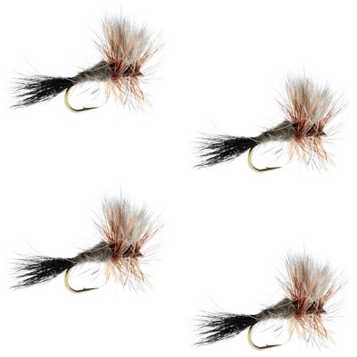 The Fly Fishing Place Ausable Wulff Classic Trout Dry Fly Fishing Flies - Set of 4 Flies Size 12