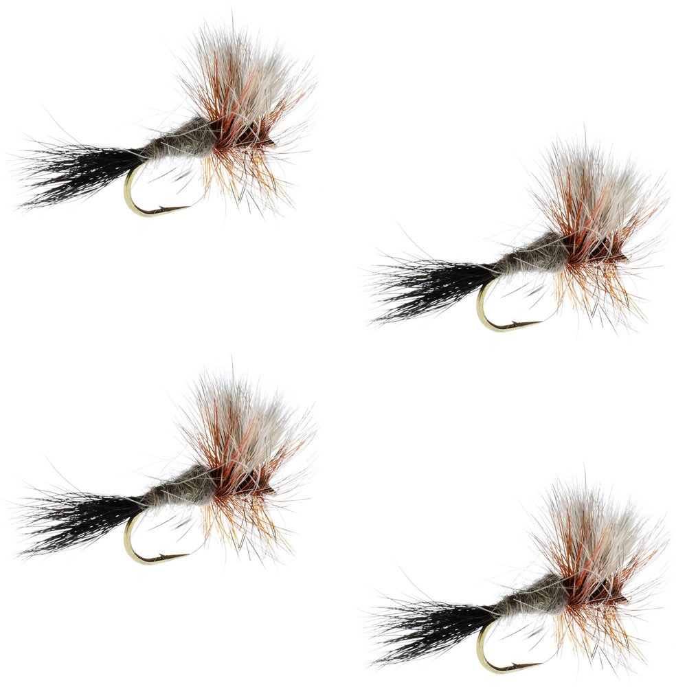 The Fly Fishing Place Ausable Wulff Classic Trout Dry Fly Fishing Flies - Set of 4 Flies Size 12