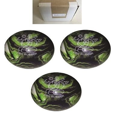 BuyBocceBalls - EPCO Duckpin Bowling Balls - (4 3/4 inch- 3lbs. 6oz.) - Pack of 3 - Cobra Pro Rubber - Purple, Lime & White - Made in USA