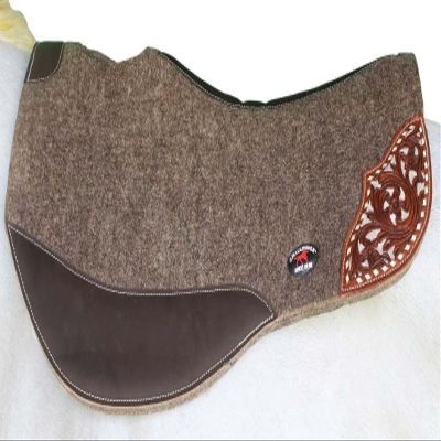 CHALLENGER Horse 32" x 32" Western Contoured Wool Felt Barrel Saddle Pad 39223GR