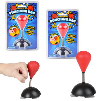 The Dreidel Company 5" Desktop Punching Bag, Table Top Games, Junior Beginner Party Favors (Pack of 2) - Red