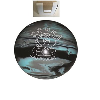 BuyBocceBalls - EPCO Duckpin Bowling Balls - (4 3/4 inch- 3lbs. 10oz.) - Single - Cobra Pro Rubber - Black, Light Blue & White - Made in USA