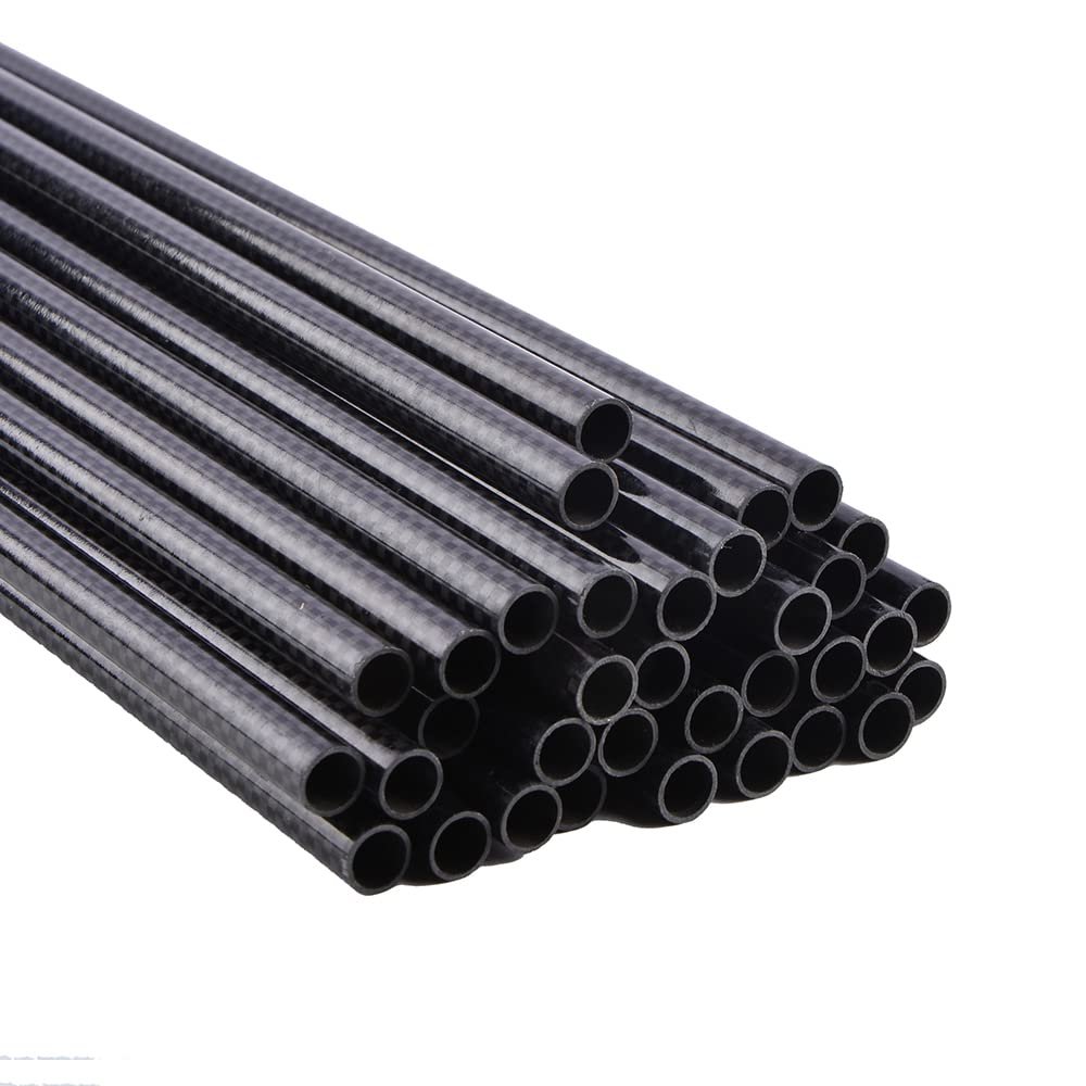 AMEYXGS 6/12 Pcs 31.5 Inch 6.2 mm Pure Carbon Arrow Shaft Spine 350 Carbon Shaft Tube with Aluminum Insert for DIY Archery (12, Arrow Shaft)