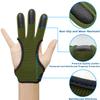 Seektop Archery Gloves Shooting Hunting Leather Three Finger Protector for Youth Adult Beginner (Green, M) view 2