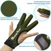 Seektop Archery Gloves Shooting Hunting Leather Three Finger Protector for Youth Adult Beginner (Green, M) view 3