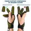 Seektop Archery Gloves Shooting Hunting Leather Three Finger Protector for Youth Adult Beginner (Green, M) view 4