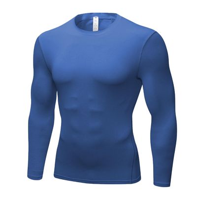 Men's Compression Long Sleeve Shirts, Cool Dry Sport Workout Underwear Shirt Athletic Baselayer Running Gym Tops G Blue