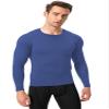 Men's Compression Long Sleeve Shirts, Cool Dry Sport Workout Underwear Shirt Athletic Baselayer Running Gym Tops G Blue view 2