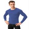 Men's Compression Long Sleeve Shirts, Cool Dry Sport Workout Underwear Shirt Athletic Baselayer Running Gym Tops G Blue view 4