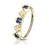 Square CZ Flowers Ear Cartilage Earrings Daith Tragus Helix Hoop Nose Rings 20G - Blue view 1
