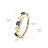 Square CZ Flowers Ear Cartilage Earrings Daith Tragus Helix Hoop Nose Rings 20G - Blue view 2