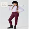 Willit Girls Horse Riding Pants Tights Kids Equestrian Breeches Knee-Patch Youth Schooling Tights Zipper Pockets Burgundy S view 3